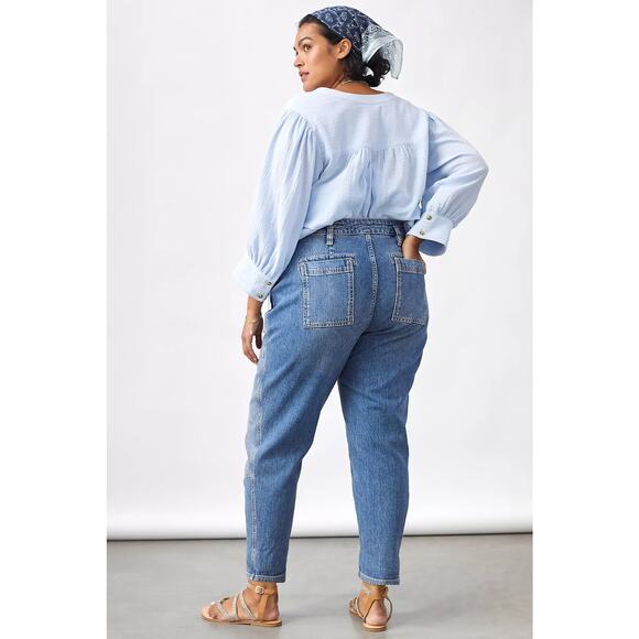 Anthropologie Pilcro The Wanderer Relaxed Jeans Plus Size 22W Blue Medium Wash - Picture 3 of 11